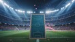 © Zander - Tactical football blackboard on a green grass field with falling confetti in stadium background