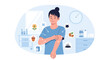 © yuliani - Allergy Symptoms: Woman Scratching Arm with Allergy Triggers Around