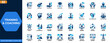 © aura studio - Training and coaching icon set. Mentoring, education, teamwork, leadership, workshop, meeting, conference, professional development. Editable icons collection. Vector.