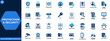 © aura studio - Protection and Security Icon Set. Cybersecurity, privacy, shield, lock, access control, data protection, firewall, identity verification. Editable icons collection. Vector.