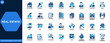 © aura studio - Real estate icon set. Property, home, building, housing, realtor, mortgage, lease, investment, construction, contract, commercial, residential. Editable icons collection. Vector.