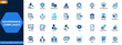 © aura studio - Governance and compliance icon set. Corporate law, government authority, finance regulation, audit, ethics, investment oversight, legal protection, tax policy. Editable icons collection. Vector.