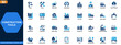 © aura studio - Construction tools and equipment icon set. Engineering, building, safety gear, contractor tools, machinery, renovation, civil works, maintenance. Editable icons collection. Vector.