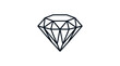 © sya - Minimalist black line art diamond vector illustration icon.