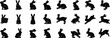 © Mr Sayem - Set of vector silhouettes of black cartoon fire flames, domestic animals, and halloween cat illustrations