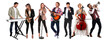 © New Africa - Musicians. Portraits of different people on white background, set