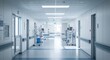© DAVA - Hospital Hallway with Medical Equipment and Bright Lighting.