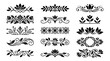 © KAYHAMFI - Collection of black floral swirl and leaf decorative design elements