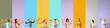 © Pixel-Shot - Collage of young people with mobile phones and happy emojis on color background