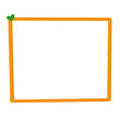 © Hongunni - ㅜMinimalist Orange Square Frame Illustration, Simple Hand-drawn Border with Green Heart, Aesthetic Oil Paint Texture Photo Template, Isolated Digital Flat Art