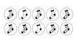 © Design Point - Set of ten circular icons featuring various patterned sock designs in a simple black and white line style