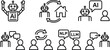 © Tamim - Illustration of AI robots and humans interact with speech bubbles for communication and teamwork.