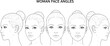 © chadni - Woman face angles illustration showing profile and front views