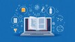 © gayuhh - Digital eBook on Laptop, Abstract Icons