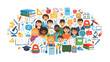 © Asma - A vibrant collage of diverse students and educational symbols, celebrating the joy of learning and discovery.
