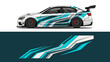 © Lailatul - High speed race car with teal blue graphic livery and aerodynamic decals.