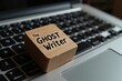 © Vera - The enigmatic ghostwriter's wooden block watches over as fingers dance on a keyboard, shrouded in mystery and allure.