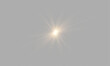 © Pixora_light - Yellow star flashed with sparkles sun isolated on white background. Soft glow without departing rays, sunlight with lens flare effect. PNG vector light effect