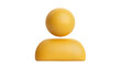 © Elena - Yellow 3D person icon, isolated on transparent background
