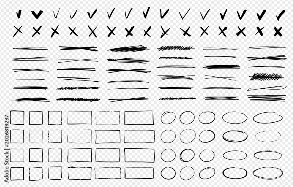 Scribble doodle oval, square, rectangle line style. Hand drawn doodle ...