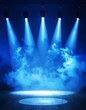 © nasi - A stage with blue spotlights and smoke