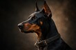 © The 2R Artificiality - Portrait illustration featuring the Doberman dog breed profile