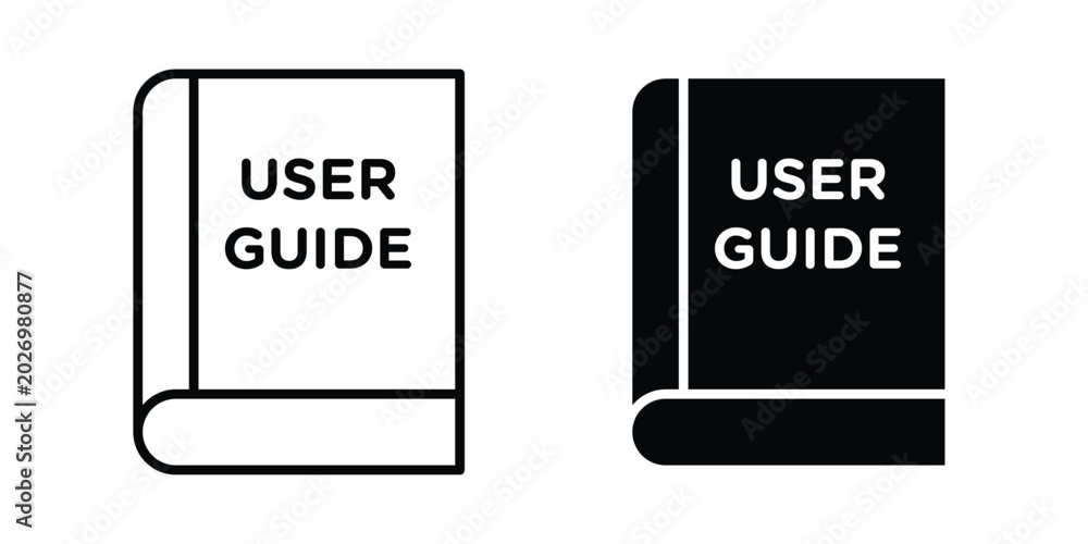 User Guide Download Icon User guide icon for apps and websites. Vector symbols Stock Vector ...