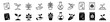 © Артур Дацко - Gardening and plant care vector icon collection with outline and filled seed bags, sprouts, pots and botanical symbols on transparent background
