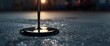 © TheWaterMeloonProjec - Abstract design of black oil lubrication drip spill from motor engine bottle on concrete floor in industry setting with copy space