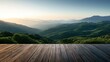 © Akash - Wooden deck overlooking mountain range landscape