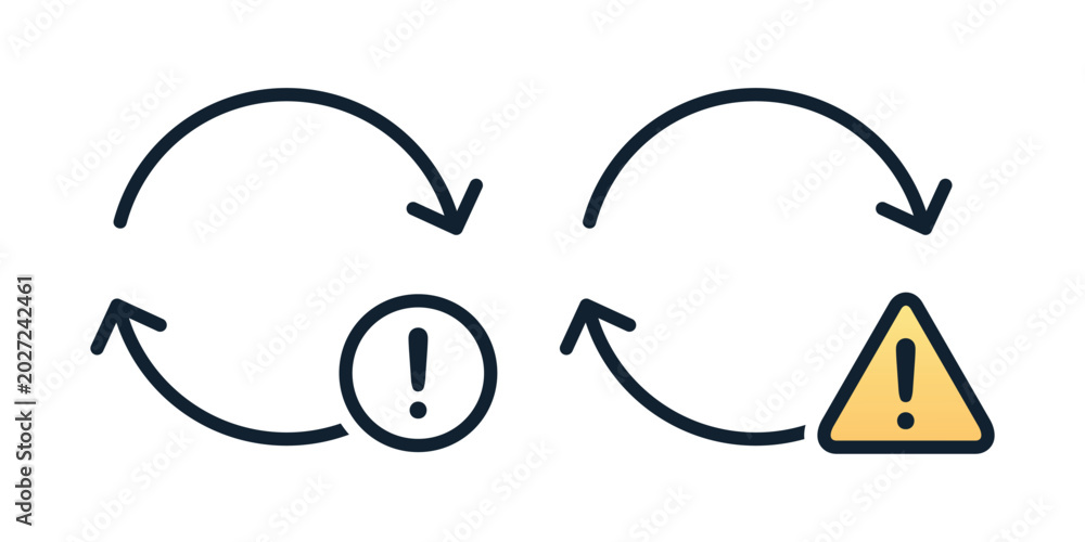 Update Mark Warning Update Icon with Refresh Symbol and Exclamation Mark. Vector ...