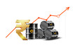 © Mr. Creative007 - Crude oil barrels with rupee symbol illustrating inflation and energy price hike.