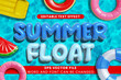 © yustika - Summer float 3d inflated text effect. Summer season glossy text style