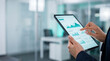 © Watercolor_Kawaii - AI dashboard businesswoman tablet data analysis graph office technology hand digital screen statistics