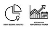 © MOSTSHURAIYAAKTER - Smart booking analytics pie chart and reservation performance tracker icons