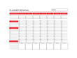 © Gustavo - Planner Semanal Vetor Minimalista Vermelho e Branco Organizador de Tarefas Agenda Semanal