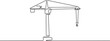 © jinnatun - Continuous line drawing of construction crane. Single line illustration of crane for industrial building. one line art icon drawing vector