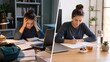© Oksana - Overwhelmed student versus balanced study routine with a calm workspace