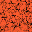 © Сергей Вербовский - A seamless pattern with an optical effect of broken glass on an orange background. Vector illustration for prints on fabrics, wallpaper, packaging, covers, and for creating background fills i