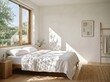 © Marquicio - Serene Minimalist Bedroom with Morning Sun and Natural Light Shadows