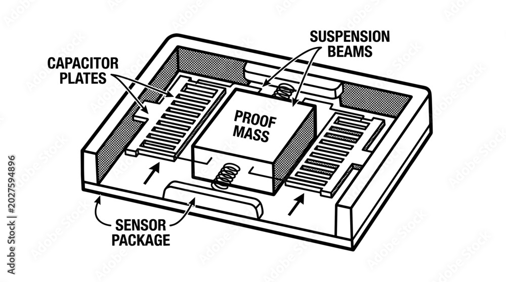 MEMS Accelerometer Sensor Diagram. Stock Vector | Adobe Stock