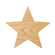 © Wong - Wooden Star with Visible Grain Pattern and Smooth Edges on Transparent Backdrop isolated on white background