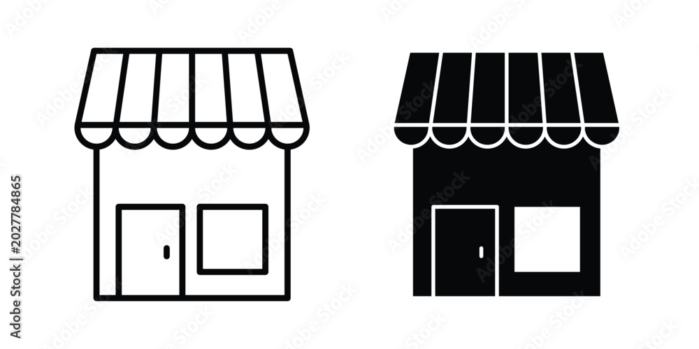 Store icon. Flat vector illustration in black. EPS 10 Stock Vector ...