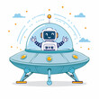 © miryanastitihanikdog - Cute Robot in a Flying Saucer