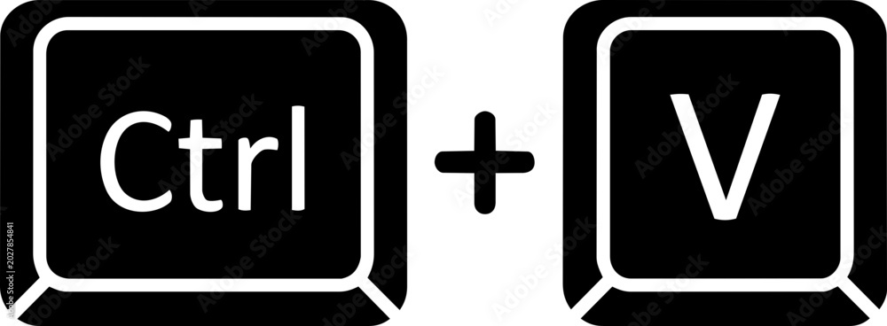 Ctrl V Paste Keyboard Shortcut Graphic Icon Stock Vector | Adobe Stock
