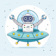 © Natia - Cute Robot in a UFO