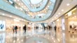 © CuteBee - Abstract blurred background of modern shopping mall interior with soft bokeh lights and silhouettes of people creating professional commercial atmosphere for retail business