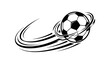 © MdSajedurRahman - Black and white flying soccer ball vector illustration with dynamic motion effect