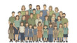 © Stock Image Paradise - A large group of diverse people standing together in a casual gathering indoors.