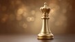 © buraratn - Elegant golden chess king piece with a blurred bokeh background in warm tones, symbolizing strategy, competition, and leadership in gaming and business.